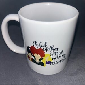 White Ceramic Mug with Colorful Design